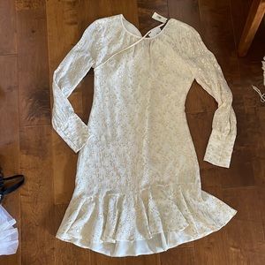 10 Crosby Derek Lam white dress with gold sparkly accents
